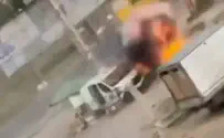 Russian drone chases vegetable vendor before exploding beside him