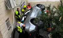 Driver plunges with her car from a height of 5 meters