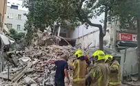 Partial building collapse in Tel Aviv