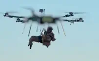 Wounded soldier evacuated from front lines by drone