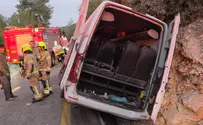 Nine rescued after minibus crashes