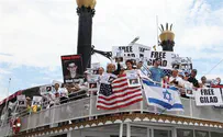 Israel news photo: Michael Priest Shalit Supporters Sail 'True Freedom Flotilla' in NYC