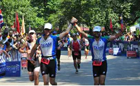 Israel news photo: Sari Schorr Israeli Terror Victims Race in NYC Triathlon
