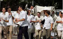 Israel news photo: Flash 90 Dancing with Torah Scrolls: Rejoicing in Simchat Torah