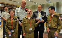 Israel news photo: IDF Spokesperson's Office IDF Chief of Staff, DM, Meet with Mentally Disabled Soldiers