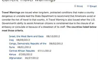 State Dept: Israel as Dangerous for Visit as Syria