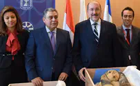 Photo: MFA/Eleram Mendel Israel sends ancient sarcophagi covers to Egypt