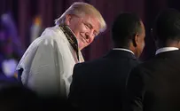 Trump receives prayer shawl at church appearance