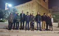 Kiryat Arba-Hevron Council Habima actors stop at Cave of the Patriarchs