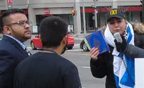 Pro-Israel Palestinian Arab confronts anti-Israel Jews