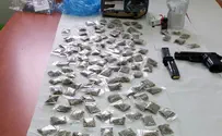 Pistol, bullets, and drugs confiscated during raids in Lod