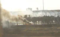Watch: Gaza terrorists set fire to IDF post