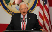 Hillel Meir/TPS Muezzin call disrupts US Ambassador's embassy speech