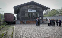 Effigy of 'Jew' hung on gallows at former Lodz Ghetto