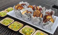 Japanese Sweet Potato Chips with Mango Chive Guacamole