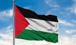 Barcelona's Lamine Yamal displays PLO flag