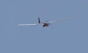 Anti-aircraft squad launches missile at drone, and is eliminated