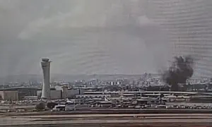 תיעוד דרמטי: רגע הנפילה בנתב"ג