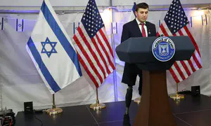 Injured soldier at Israel Embassy Independence Day Ceremony