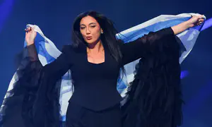 Pres Herzog congratulates Yuval Raphael on Eurovision performance