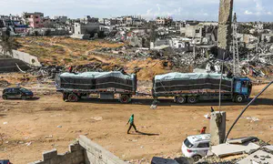 Humanitarian aid trucks in Gaza looted amidst gunfire