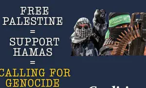 'Free Palestine Calls for Genocide Against Jews'