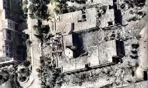 The destruction at the Revolutionary Guards Headquarters