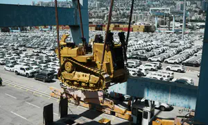 Dozens of military bulldozers arrive in Israel