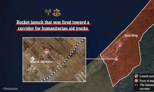 Gaza terrorists launch rocket at aid corridor