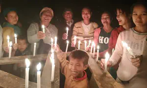 Bnei Menashe in India light the first Hanukkah candle