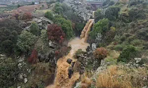 Watch: Sa'ar waterfall begins flowing after rainfall