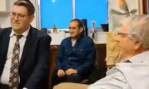 צפו: רבנים עלו לחזק את אהרן ברק