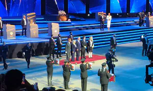 Milei arrives at torch-lighting ceremony rehearsal