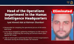 Key Hamas intelligence officer eliminated in Gaza
