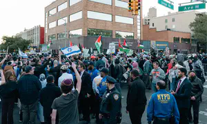 Anti-Israel protesters clash with Jews outside Brooklyn synagogue