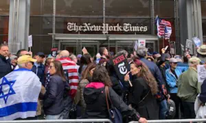 Hundreds protest at NYT HQ over anti-Israel column
