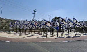ערבים השחיתו דגלי ישראל בכיכר בבנימין