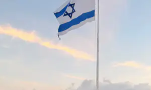 הדגל הענק שחולש על כביש 55