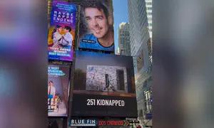 Faces of October 7 victims displayed in heart of Times Square