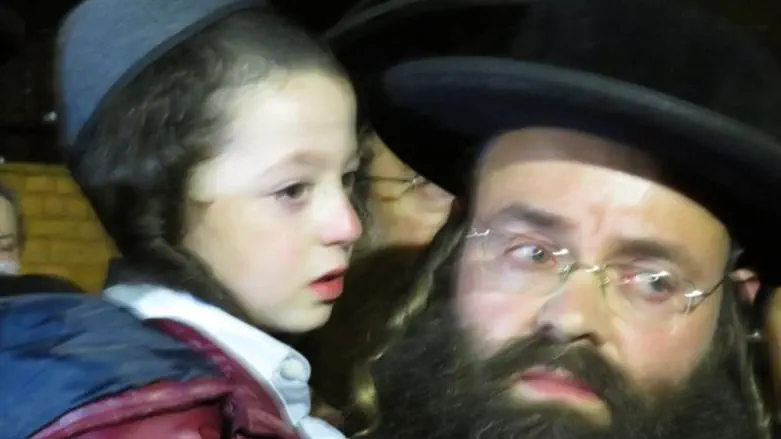Five-year-old Eliyahu after reciting Kaddish for his mother