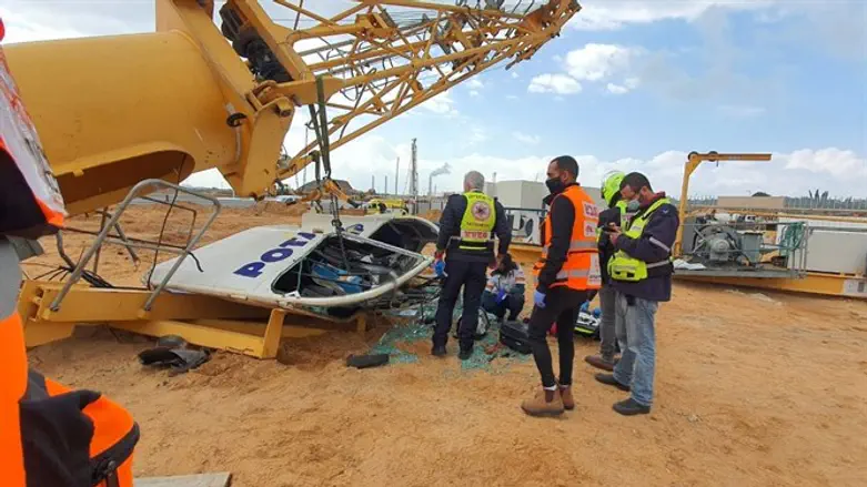 The site after the crane collapsed