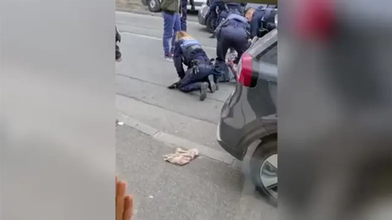 На месте задержания террориста