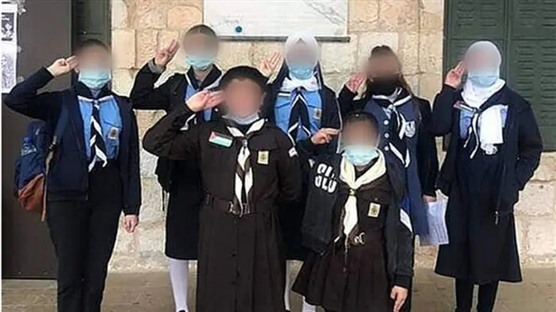 Students at the school marking "Palestinian Shahid Day"