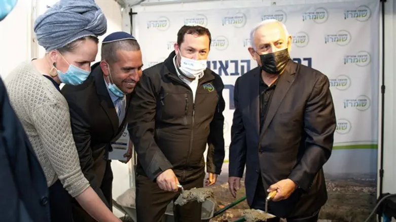 נתניהו בהנחת אבן פינה ברבבה