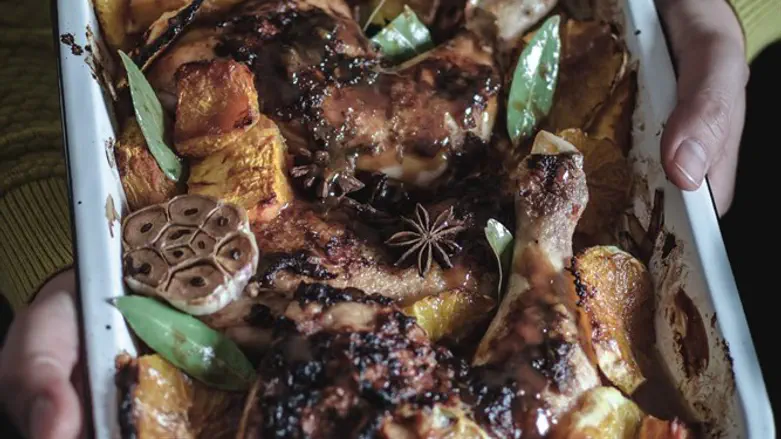 עוף בדלעת אניס ותפוזים