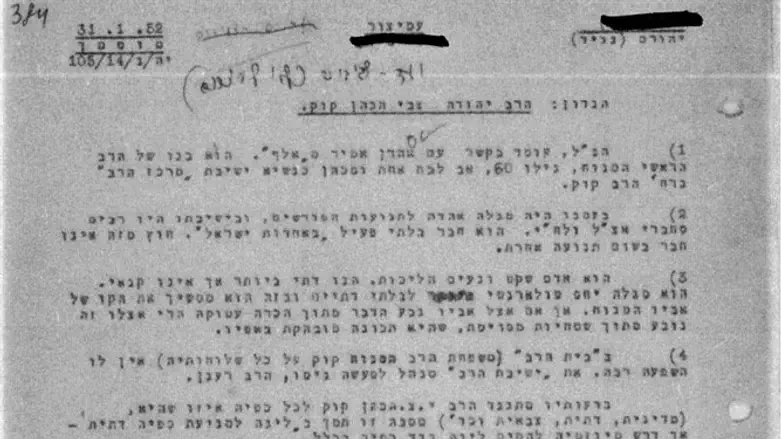 דו"ח השב"כ על הרב צבי יהודה