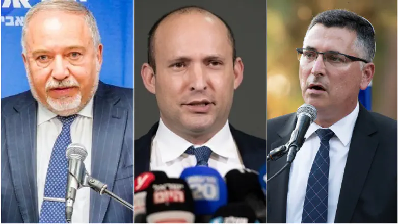 גדעון סער, נפתלי בנט ואביגדור ליברמן