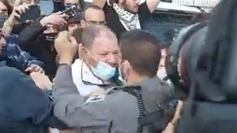 MK Ofer Cassif clashes with police officers