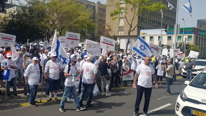 Демонстрация инвалидов Армии обороны Израиля