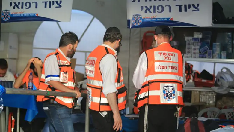 United Hatzalah volunteers in Meron, in 2019